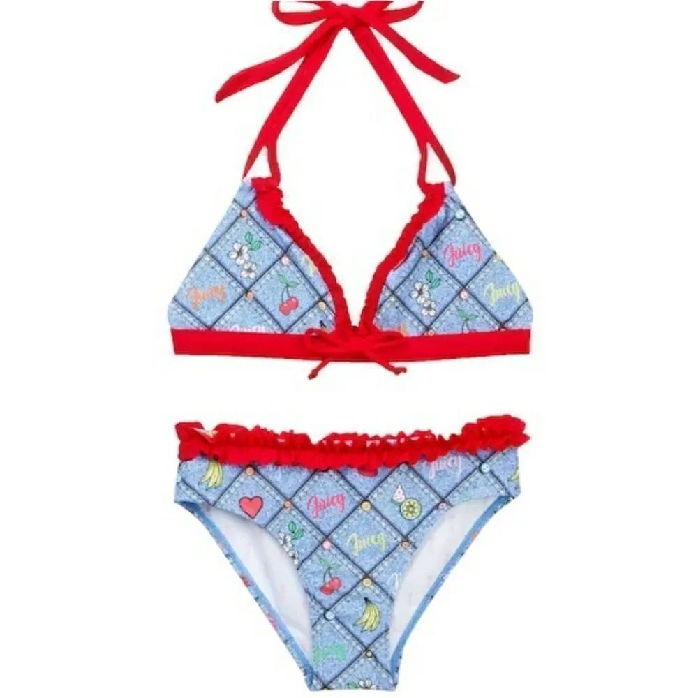 Juicy Couture Printed Bikini Set Size 16